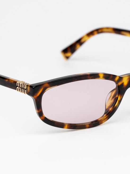 Miu Miu Women Sunglasses Honey Havana Pink Rectangle MUA06S 14L4I0 NEW AUTHENTIC main image 12
